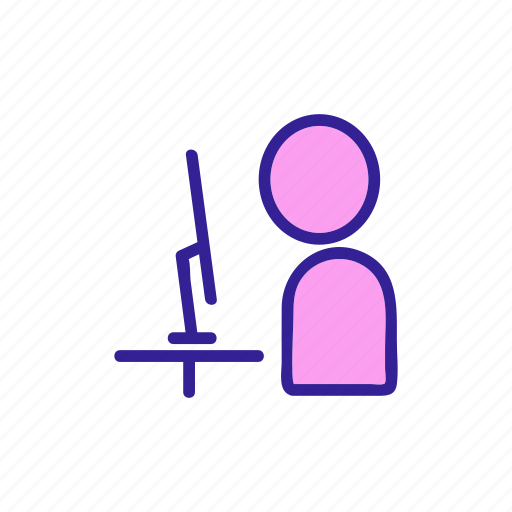 Contour, developer, man, pc, silhouette, technology, user icon - Download on Iconfinder