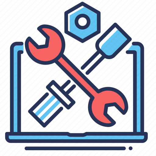 Laptop repairing, screwdriver, tools, wrench icon - Download on Iconfinder