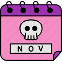 calendar, colored, mexico, death, celebration, tradition, time and date, dia de muertos, day of the dead