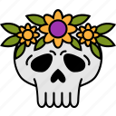halloween, flower, skull, death, mexican, festival, cultures, day of the dead, calavera