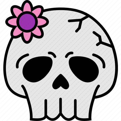 Skull, colored, mexican, craft, cultures, dia de muertos, day of the dead icon - Download on Iconfinder