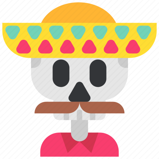 Day of the dead, de, dia, mexico, muertos, skeleton, skull icon - Download on Iconfinder
