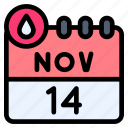 diabetes, day, calendar, date, time, and, november