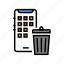 bin, device, mobile, phone, smartphone, trash 