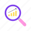 magnifying glass icon, graph icon, data analysis icon, data exploration icon, data visualization icon, statistics icon, analytics icon, performance icon, results icon 