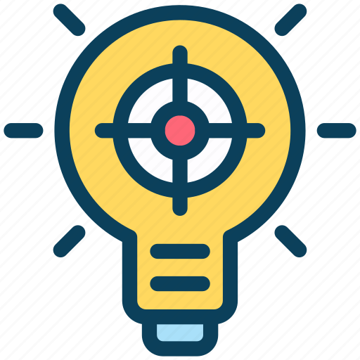 Digital, marketing, bulb, idea, light, target, focus icon - Download on Iconfinder