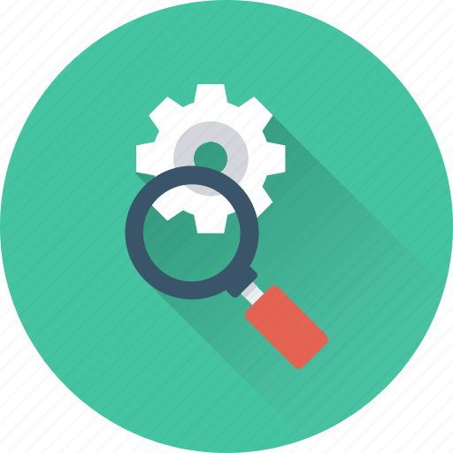 Cogwheel, magnifier, magnifying, search settings, settings icon - Download on Iconfinder