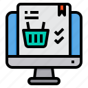 basket, computer, marketing, paper, shopping
