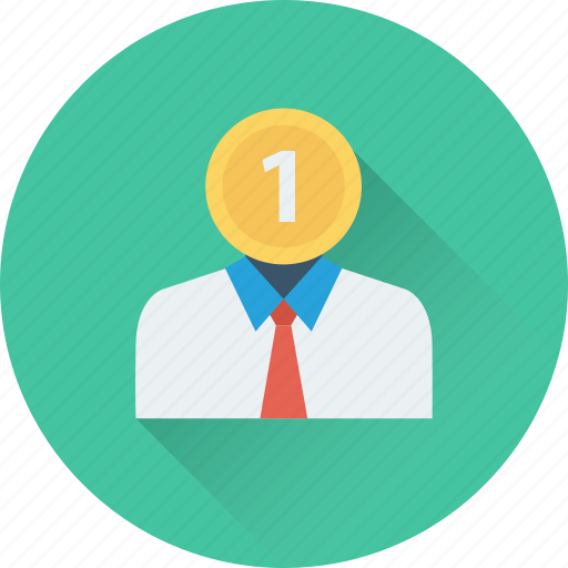 Accountant, businessman, number one, position holder, promotion icon - Download on Iconfinder