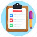 task list, checklist, plan list, document, todo list 