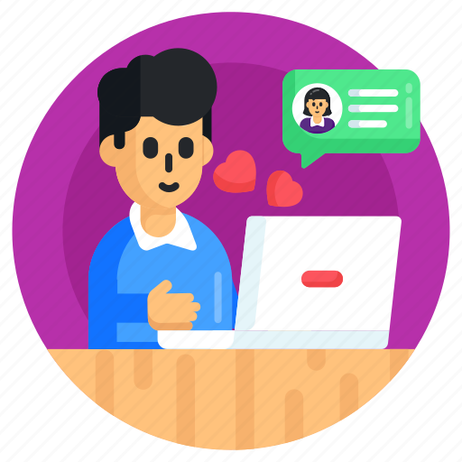 Virtual dating, online dating, dating chat, love chat, online lovers chat icon - Download on Iconfinder