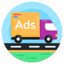 ad van, advertisement van, broadcast van, media van, vehicle 