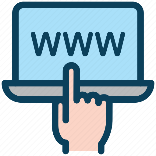 Digital, marketing, laptop, www, browser, internet, hand icon - Download on Iconfinder