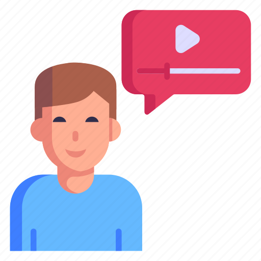 Video talk, video chat, communication, conversation, video message icon - Download on Iconfinder