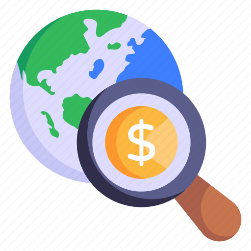 Money search, marketing research, search business, financial search, global economy icon - Download on Iconfinder