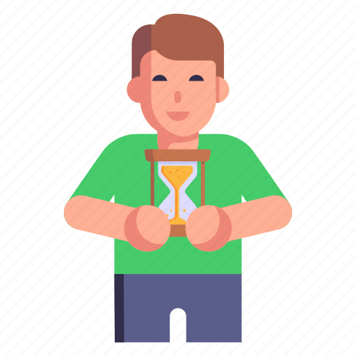 On time, punctual, person, sand glass, avatar icon - Download on Iconfinder