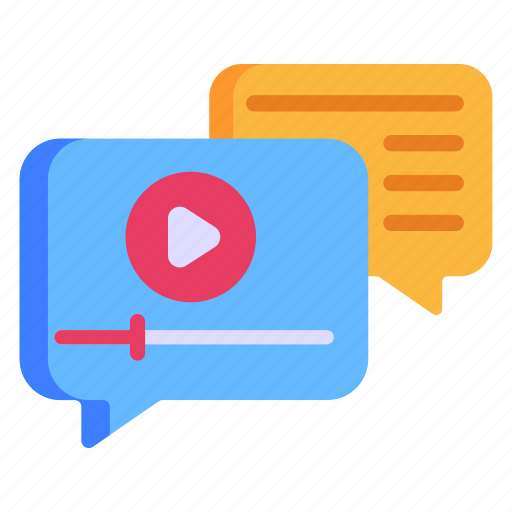 Video talk, video chat, communication, conversation, video messages icon - Download on Iconfinder