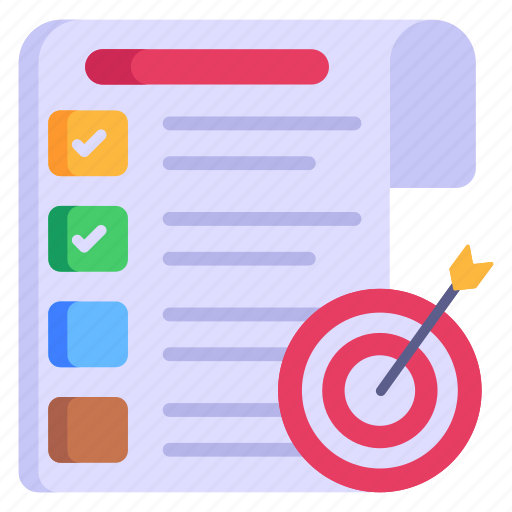 Target document, target file, checklist, target data, draft icon - Download on Iconfinder
