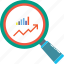 analytical chart, analytics, chart magnifying, infographics, search chart, search graph, statistics 