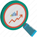 analytical chart, analytics, chart magnifying, infographics, search chart, search graph, statistics