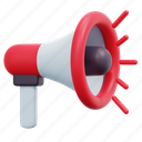 megaphone, marketing, announcement, promotion, advertising, seo, and, web, loud, speaker, 3d 