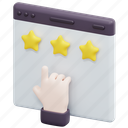 web, rating, digital, marketing, seo, and, star, feedback, review, 3d 