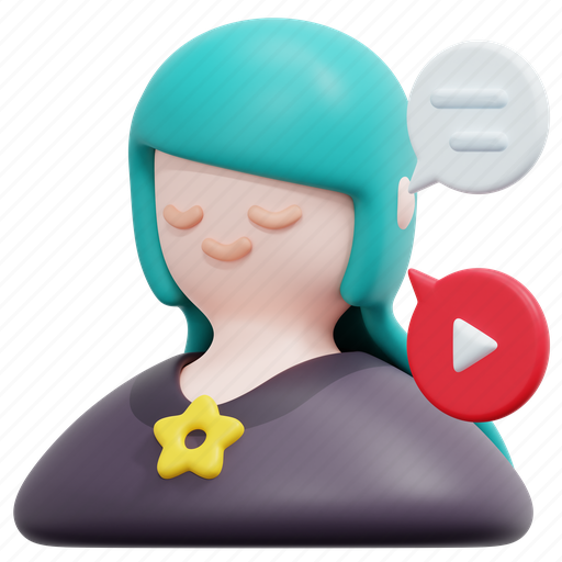 Influencer, blogger, woman, professions, and, jobs, online 3D illustration - Download on Iconfinder