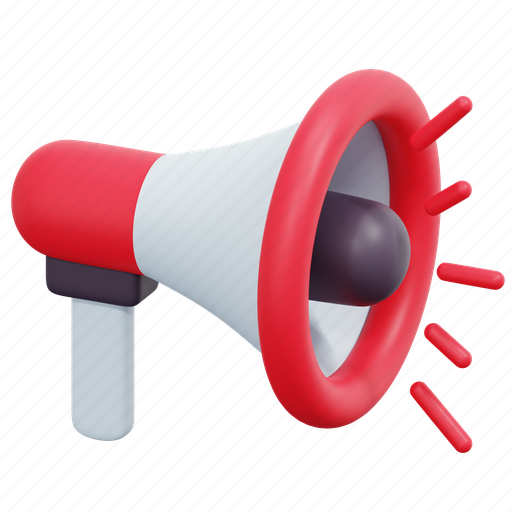 Megaphone, marketing, announcement, promotion, loud, speaker, advertising 3D illustration - Download on Iconfinder