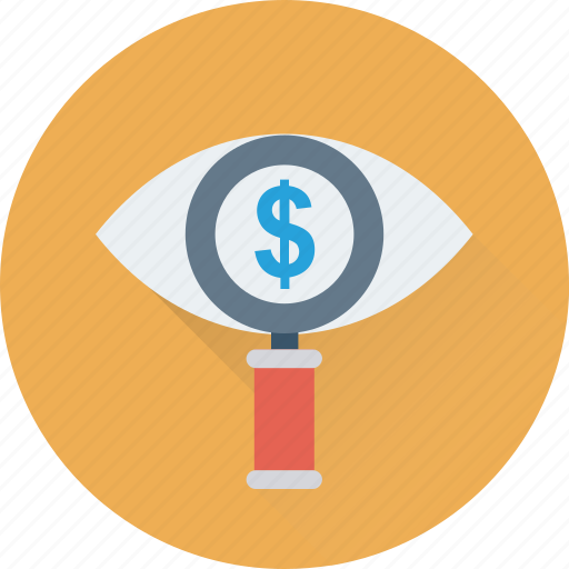 Commerce, dollar, magnifier, searching finance, view icon - Download on Iconfinder