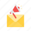 email, marketing, mail, advertising, letter, envelope, megaphone, newsletter 