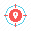 location, target, aim, bullseye, goal, map, gps, pin