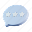 feedback, review, bubble, chat, business, testimonial, three star 
