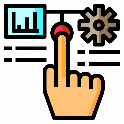 Analysis, click, configuration, finger, graph, hand, management icon - Download on Iconfinder