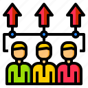 arrow, construction, grow, person, team, up, work