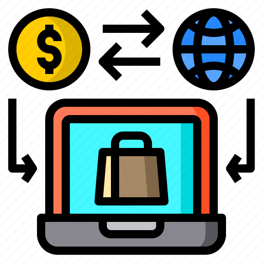 Exchage, global, laptop, money, online, shopping, worldwide icon - Download on Iconfinder