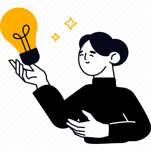 Idea, innovation, creativity, light bulb, startup, business, marketing illustration - Download on Iconfinder