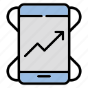 charts, smartphone, growth, statistics