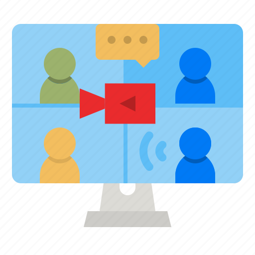 Videoconference, video, conference, work, computer icon - Download on Iconfinder