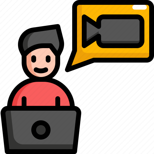 Video, calling, meeting, digital, nomad, freelancer, work icon - Download on Iconfinder