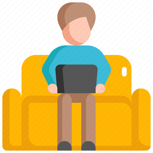 Work, sofa, home, freelance, digital, nomad, relax icon - Download on Iconfinder