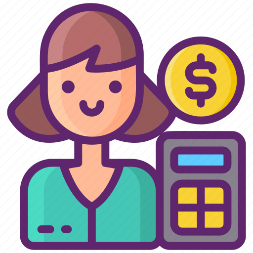 Accountant, calculator, woman icon - Download on Iconfinder