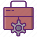 automation, briefcase, business, gear