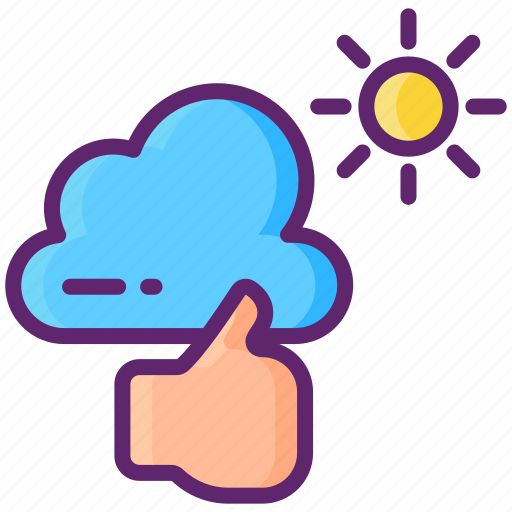 Good, sunny, thumbs up, weather icon - Download on Iconfinder
