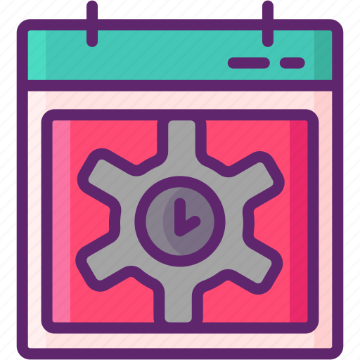 Calendar, gear, management, time icon - Download on Iconfinder
