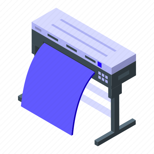 Plotter, digital, printing, isometric icon - Download on Iconfinder