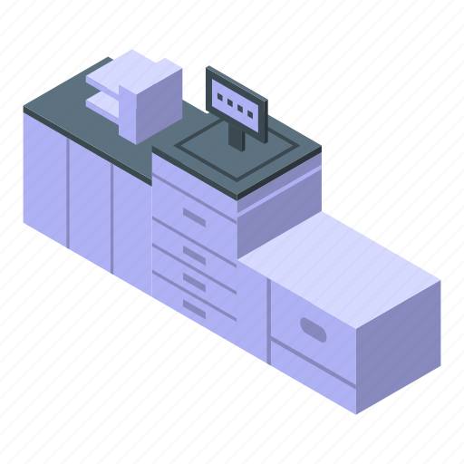 Office, digital, printing, isometric icon - Download on Iconfinder