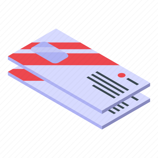 Envelope, digital, printing, isometric icon - Download on Iconfinder