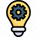 business, digital, gear in bulb, idea, online, service, technology