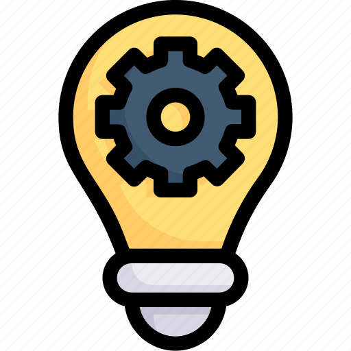 Business, digital, gear in bulb, idea, online, service, technology icon - Download on Iconfinder