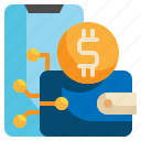 money, coin, digital, app, currency, banking, payment, wallet icon